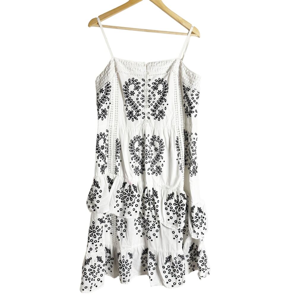 Marissa Webb White Embroidered Sleeveless Shift Dress Size 12